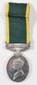 British Army George VI Territorial Efficiency Medal named to 4451554 Sgt T W Patterson, Royal