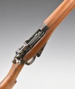 Short Magazine Lee Enfield (SMLE) No 4 Mk 1 .303 bolt-action rifle with storage compartment to the