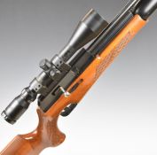 BSA R-10 SE .22 PCP FAC air rifle with chequered semi-pistol grip and forend, sling mounts,