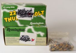 One-thousand .22 rifle cartridges including 900 Remington Thunderbolt Hi-Speed in original boxes.