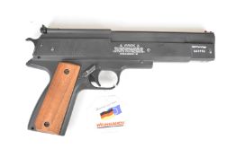 Weihrauch HW45 .177 air pistol with chequered wooden grips and adjustable sights and trigger, serial