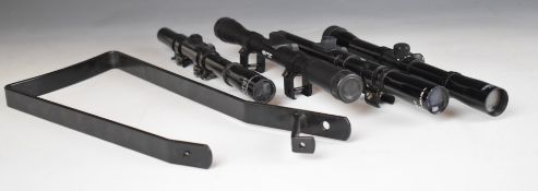 Four air rifle scopes, two Webley 4x15, Bushmaster 4x40 and Fuzyon 4x20 together with a detachable