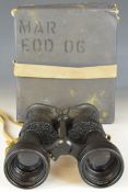 WW2 or similar Air Ministry pair of x5 Bino Prism MK IV binoculars, with broad arrow mark and 6E/