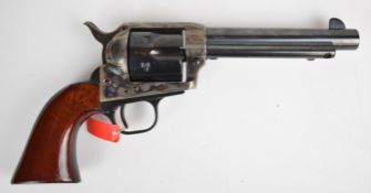 Uberti Model 1830 Colt Peacemaker style 9mm blank firing six-shot single action revolver with shaped