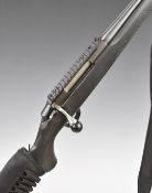 Tikka T3x .243 Win bolt-action rifle with composite stock, textured semi-pistol grip and forend,