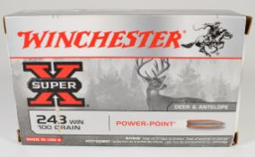 Twenty .243 Winchester 100g rifle cartridges, in original box. PLEASE NOTE THAT A VALID RELEVANT