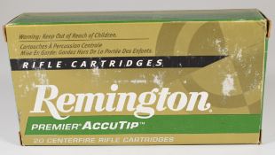 Twenty .243 Remington 75g rifle cartridges, in original box. PLEASE NOTE THAT A VALID RELEVANT