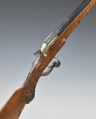 Belgian Flobert pattern .22 Short rook rifle with mask and scroll engraved action and scrolling