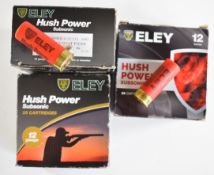 Seventy five Eley Hush Power 12 bore shotgun cartridges, in original boxes PLEASE NOTE THAT A