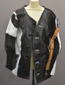 Walter Gehmann part leather target shooting jacket with belt, size 52.