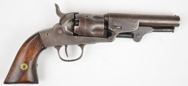 Bacon Manufacturing Company Colt style .31 five-shot single action percussion revolver with wooden