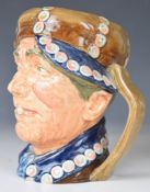 Royal Doulton character jug 'Arry' in rare blue / pearly king / pearly buttons colourway, height