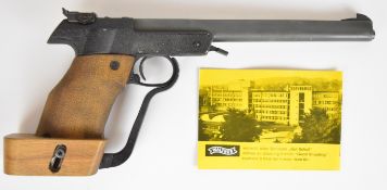 Walther LP Model 3 .177 target air pistol with shaped adjustable wooden grips and adjustable trigger