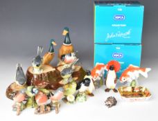 Collection of Beswick birds including standing mallards, whitethroat including matt versions,