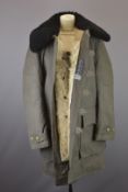 Swedish military style sheepskin lined overcoat / parka, retailed by ÖJE Skinnbekladnad, size Large