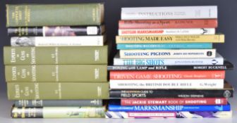 Twenty-two shooting related books including Experts on Guns and Shooting, The Complete Shot,