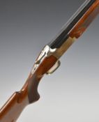 Browning 325 12 bore over and under ejector shotgun with named and engraved locks, chequered semi-