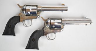 A pair of JMC Model 1874 Colt Army style blank or cap firing six-shot single action revolvers,