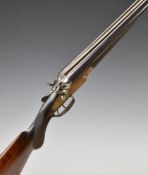 W J Jeffery & Co 12 bore side by side hammer action shotgun with name and engraved locks, border