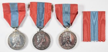 Three Elizabeth II Imperial Service Medals named to Edgar Nelson Robert Kitley, James Campbell and