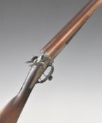 Deactivated George Gibbs of Bristol 12 bore side by side hammer action shotgun with engraved