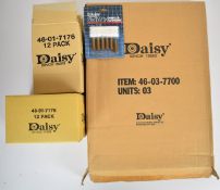 A collection of Daisy airsoft targets, cartridges and pellets, all unused in original packaging