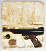 EM-GE LP3a .177 target air pistol with shaped and chequered composite grips and adjustable sights,