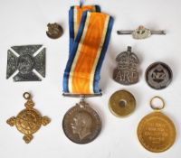British Army WW1 medal pair comprising War Medal and Victory Medal named to 16748 Pte H T Merrett,