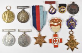 British Army medal trio comprising 194/1915 Star, War Medal and Victory Medal named to 1879 Pte W