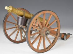 Georgian style .380 desk or signalling cannon with 8 inch graduated multi-stage bronze barrel, proof