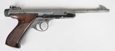 Mondial Zip .177 target air pistol with shaped and chequered faux wood grips and adjustable