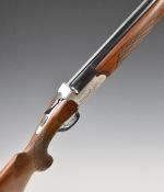 Midland Gun Co 12 bore over and under ejector shotgun with engraved lock, trigger guard, thumb