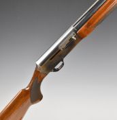 Browning 2000 12 bore 3-shot semi-automatic shotgun with named and engraved lock, chequered semi-
