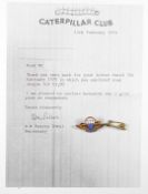 WW2 Royal Air Force interest Caterpillar Club badge, an unnamed example being one of two ordered