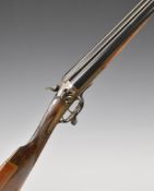 J & W Tolley 12 bore side by side hammer action shotgun with named and engraved locks, engraved