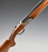 Rizzini 12 bore over and under ejector shotgun with engraved scenes of birds to the lock and
