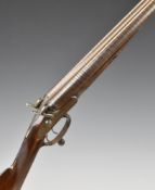 Charles Lancaster 12 bore side by side hammer action shotgun with engraved locks, hammers, rotary