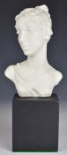 Rosenthal bust of a lady by Lore Friedrich-Gronau, on black plinth, height 27cm