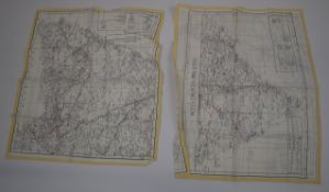 Two British double sided colour printed escape and evasion maps for Kenya Colony and Juba river to