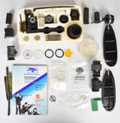 A collection of Anschutz Match target rifle sights including a full set of rear sights and various