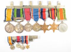 Medal group of seven comprising WW1 War Medal named to Lieutenant G A Small, Indian General