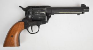 BBM Webley Knall style six-shot single action 9mm blank firing revolver with shaped wooden grips and