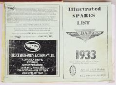 Five 1930's BSA motorcycle spare parts catalogues comprising 1934, 1936 and 1937 original books,