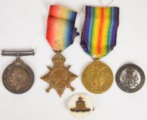 WW1 medal trio comprising 1914/1915 Star, War Medal and Victory Medal named to 1833 Pte W