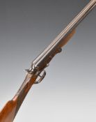 Belgian .410 side by side hammer action folding poacher's shotgun with chequered grip and forend,