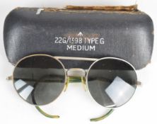 Cased pair of military sunglasses, marked to case 22G/1933 Type G Medium