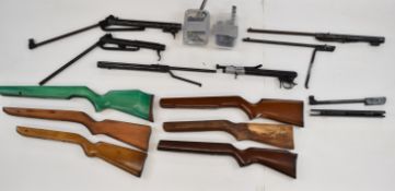 A collection of air rifle projects and parts including Webley Xocet, Webley Wolf Cub, Diana Model