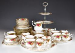 Royal Albert tea and dinner ware decorated in the Old Country Roses pattern, approximately fifty
