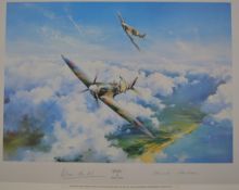 Royal Air Force interest Robert Taylor print 'Spitfire' first edition signed by Douglas Bader and