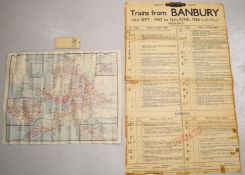 British Railways trains from Banbury 1963 poster, 98 x 59cm together with Great Western Railway